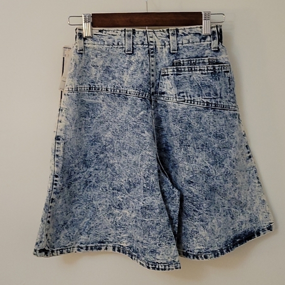 Vtg STUFFED SHIRT 1980s High Waist Acid Stone Wash Denim Cullottes - Picture 4 of 9